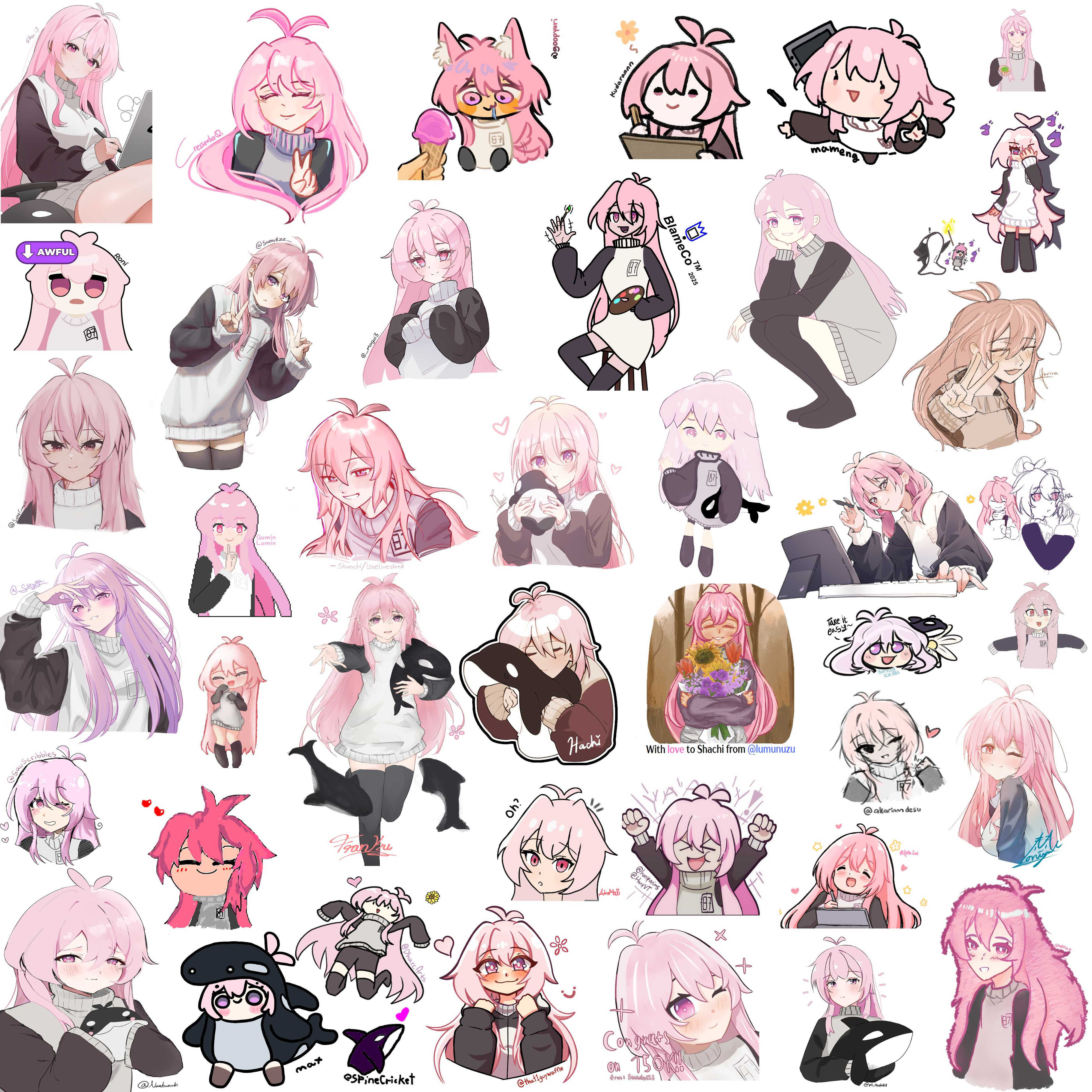 Lots of cute Shachi art